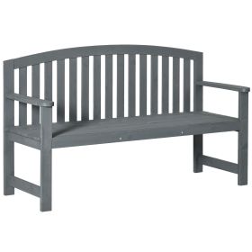 Garden Sanctuary: 2-Seat Outdoor Wood Bench with Backrest & Arm Rests
