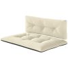 2 Seater Pallet Cushions Outdoor 3.9" Thick Replacement Cushions - Tufted Design for Garden, Patio, Cream White