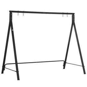 Metal Porch Swing Stand, Heavy Duty Swing Frame, Hanging Chair Stand, 660 LBS Weight Capacity, for Backyard, Patio, Lawn & Playground, Black