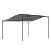 13' x 10' Outdoor Pergola Gazebo, Steel Patio Canopy with Weather-Resistant Fabric and Drainage Holes, Gray