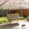 Bench cushion, outdoor swing cushion, beige(Cushion only)