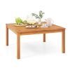 35.5 Inches Patio Solid Acacia Wood Coffee Table Side Table