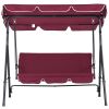 Outdoor Patio Swing Chair with Adjustable Tilt Canopy and Removable Cushion, Red