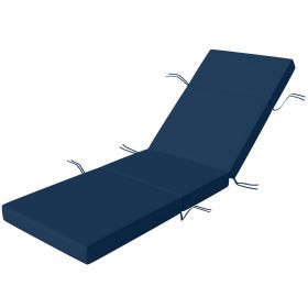 Chaise Lounge Cushion, 4" Thick Outdoor Lounge Chair Cushions with Ties for Patio, 26" x 80Ã¢â‚¬Â¯", Navy Blue