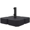 Patio Umbrella Base with Wheels Outdoor Umbrella Stand Holder for 1.5"/1.9" Poles Black