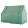 4 x 3 x 3ft Raised Garden Bed with Mini Greenhouse, Galvanized Raised Garden Bed with Cover, Green and Dark Gray