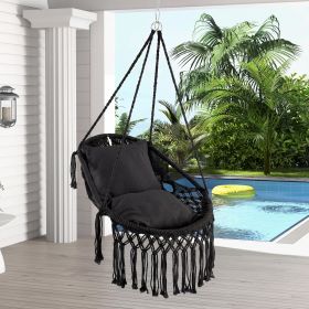 Hanging Swinging Chair with Soft Seat Cushions and Sturdy Rope Chain