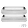 2 Pack Galvanized Raised Garden Beds, 6 x 3 x 1 ft, Rectangular Metal Planter Boxes Kit Outdoor, Bottomless Elevated Planting Box with Gloves
