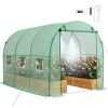 Walk-in Tunnel Greenhouse, 10 x 7 x 7 ft Hoop House Greenhouse Tunnel, Plant Hot House with 4 Nozzles, 26.25 ft Hose, Steel Frame, PE Cover