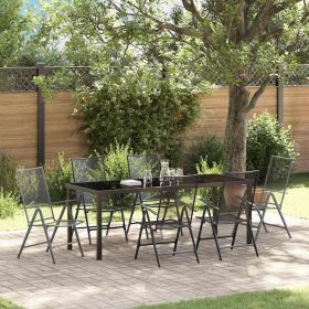 Garden Dining Set 7 pcs Anthracite Powder-Coated Steel