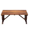 2-Person Rustic Garden Bench, Outdoor Wagon Wheel Porch Bench for Backyard Patio Garden, Brown