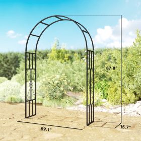 7.3ft Steel Garden Arch Trellis, Garden Arbor Trellis for Climbing Plants Roses Wisteria Vines, Flower Arch Wedding Arch Stand for Outdoor, Garde