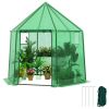 6.5 X 5.6 X 6.2 FT Mini Walk-in Greenhouse Portable Outdoor Warm House for Winter with PE Cover with 2 Double-layer Mesh Screen Windows Roll-up Zipper