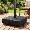 Patio Umbrella Base with Wheels Outdoor Umbrella Stand Holder for 1.5"/1.9" Poles Black