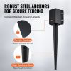 Fence Post Anchor Ground Spike, 4 Pack 24 x 4 x 4 Inches Outer Diameter (Inner Diameter 3.5 x3.5 Inches), Metal Black Powder Coated Post Stake Ground
