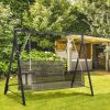 Metal Porch Swing Stand, Heavy Duty Swing Frame, Hanging Chair Stand, 660 LBS Weight Capacity, for Backyard, Patio, Lawn & Playground, Black