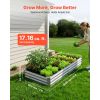 2 Pack Galvanized Raised Garden Beds, 6 x 3 x 1 ft, Rectangular Metal Planter Boxes Kit Outdoor, Bottomless Elevated Planting Box with Gloves