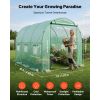 Walk-in Tunnel Greenhouse, 10 x 7 x 7 ft Hoop House Greenhouse Tunnel, Plant Hot House with 4 Nozzles, 26.25 ft Hose, Steel Frame, PE Cover