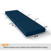 Chaise Lounge Cushion, 4" Thick Outdoor Lounge Chair Cushions with Ties for Patio, 26" x 80Ã¢â‚¬Â¯", Navy Blue