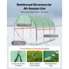 Walk-in Tunnel Greenhouse, 10 x 7 x 7 ft Hoop House Greenhouse Tunnel, Plant Hot House with 4 Nozzles, 26.25 ft Hose, Steel Frame, PE Cover