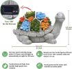 Solar Garden Outdoor Statues Turtle with Succulent and 7 LED Lights - Lawn Decor Tortoise Statue for Patio, Balcony