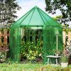 6.5 X 5.6 X 6.2 FT Mini Walk-in Greenhouse Portable Outdoor Warm House for Winter with PE Cover with 2 Double-layer Mesh Screen Windows Roll-up Zipper