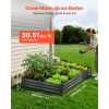 2 Pack Galvanized Raised Garden Beds, 8 x 4 x 1 ft, Rectangular Metal Planter Boxes Kit Outdoor, Bottomless Elevated Planting Box with Gloves