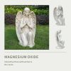 Magnesium Oxide 26.77' Kneeling Angel Statue Sculpture-Handcrafted Art for Indoor Garden Outdoor