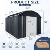 10 ft x 12 ft Outdoor Metal Storage Shed with Arch Roof with Lockable Doors for Backyard Garden Patio Lawn, Black