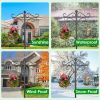 Fresh Fab Finds 2 Packs 91in Heavy Duty Double Shepherds Hook Bird Feeder Pole Garden Hanging Holder with 5 Adjustable Height 5 Prong Base for Bird Fe