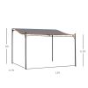 13' x 10' Outdoor Pergola Gazebo, Steel Patio Canopy with Weather-Resistant Fabric and Drainage Holes, Gray