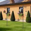Fresh Fab Finds 2 Packs 76in Heavy Duty Double Shepherds Hook Bird Feeder Pole Garden Hanging Holder with 4 Adjustable Height 5 Prong Base for Bird Fe