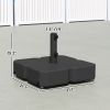 Patio Umbrella Base with Wheels Outdoor Umbrella Stand Holder for 1.5"/1.9" Poles Black