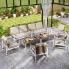 4 Pieces Patio Furniture Set with Thick Cushions and a Coffee Table
