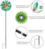 Kinetic Wind Spinner, 53 inch Outdoor Metal Wind Spinners for Yard and Garden, Double Windmill with Stable Stake