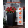 Tall Planters Set of 2, 22 Inch Large Outdoor Taper Planters for Outdoor Indoor Plants, Front Porch Plastic Modern Flower Pots with Casters