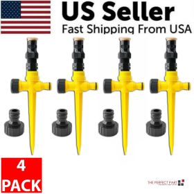 360° Rotation Auto Irrigation System Garden Lawn Sprinkler Patio Save Water USA (Pack: 4 Pack)
