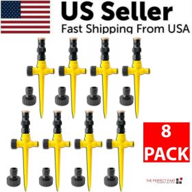 360° Rotation Auto Irrigation System Garden Lawn Sprinkler Patio Save Water USA (Pack: 8 Pack)