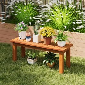 Wooden Plant Stand Outdoor Indoor Solid Wood Flower Pot Holder Display Shelf (Color: Brown, size: S)