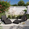 80'' Outdoor Wicker Chaise Lounge Chairs Set of 2