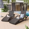 80'' Outdoor Wicker Chaise Lounge Chairs Set of 2