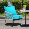 Deep Seat Chair Cushion Pads Set with Rope Belts for Indoor and Outdoor