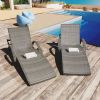 80'' Outdoor Wicker Chaise Lounge Chairs Set of 2