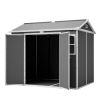 4.6x2.4 FT Resin Outdoor Storage Shed with Hydraulic Lid & Ramp Lockable Horizontal Storage Cabinet for Garden Tools Firewood Outdoor Supplies and Pet