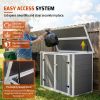 4.6x2.4 FT Resin Outdoor Storage Shed with Hydraulic Lid & Ramp Lockable Horizontal Storage Cabinet for Garden Tools Firewood Outdoor Supplies and Pet