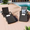 80'' Outdoor Wicker Chaise Lounge Chairs Set of 2